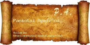 Pankotai Agmánd névjegykártya